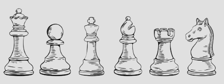 Ilustracion en linea de piezas de ajedrez